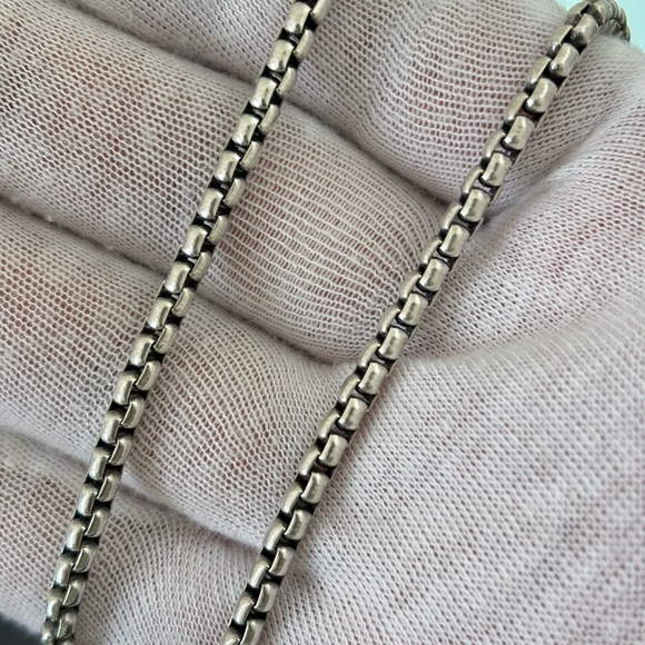 David Yurman 925 & 18k Gold Labyrinth Pendant Necklace with Diamonds 18" - Picture 7 of 11